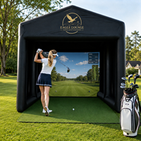 Tente de simulateur de golf gonflable portable pour l'intérieur et l'extérieur, cabine de pratique de golf mobile, simulateur d'entraînement de golf