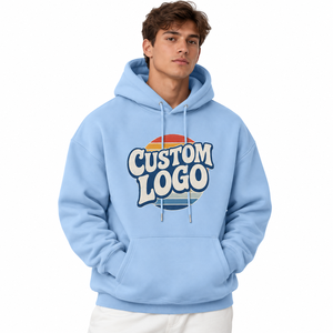 Sudadera con Capucha Azul Sólido para Hombre, con Cordón Ajustable, Bolsillo Canguro, Informal, de Forro Polar Transpirable, Resistente al Viento, de Algodón Ecológico - Product Image 2