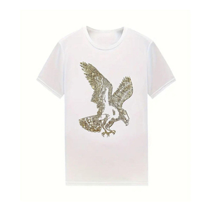 Mens Rhinestone Graphic <b>T</b> <b>Shirt</b> Fashion Crystal Detail Tee Soft Casual Top for Daily Wear Street Style Parties and Events - Product Image 1