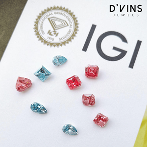 เพชรแล็บโกรว์ D'vins Jewels สีแฟนซีไลท์ รูปทรงคุชชั่น ผลิตที่สุราษฎร์ธานี แบบเม็ดเดี่ยว สำหรับทำเครื่องประดับ - Product Image 2