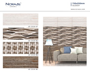 Azulejos de pared de cerámica de 250x750mm para cocina, baño, sala de estar, dormitorio para uso decorativo Interior - Product Image 6