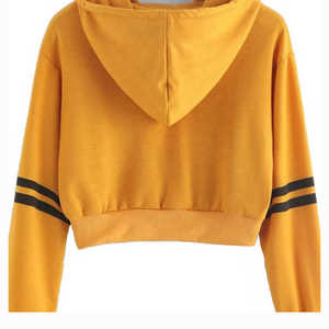 เสื้อครอปท็อปมีฮู้ดสำหรับผู้หญิง สไตล์ล่าสุด ผ้าฝ้าย 100% แขนยาว ใส่สบายๆ ในฤดูหนาว สำหรับผู้ใหญ่ ไซส์พลัส ราคาประหยัด - Product Image 6