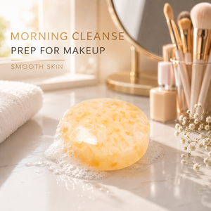 Jabón Facial Matutino con Enzimas de Glutatión, Pre-Maquillaje, Limpiador y Suavizante, Barra de Lavado Facial Cristal - Product Image 1