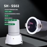 Spot encastré LED COB modulaire anti-éblouissement 15W haut de gamme pour hôtels et espaces commerciaux, avec CRI élevé Ra>90