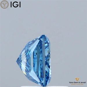 Diamante Cultivado en Laboratorio con Corte Princesa, Color Azul Intenso, Claridad VS1, 1.50 Quilates, con Certificado IGI para Anillo Personalizado - Product Image 4