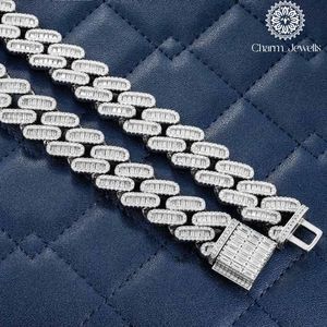 สร้อยคอผู้ชาย Charm_Jewells ประดับโมอิสซาไนต์ ชุบทอง 14K ทรงบาแกตต์ รูปทรงลูกบอล แบบเชื่อมต่อ สไตล์ฮิปฮอป รับรองโดย IGI - Product Image 6