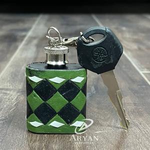 Nouvelle gourde de poche en cuir quadrillé gravé, design exclusif, pour la March Expo, vente en gros, mini gourde personnalisée avec clip porte-clés, idéale pour les cadeaux promotionnels - Product Image 1