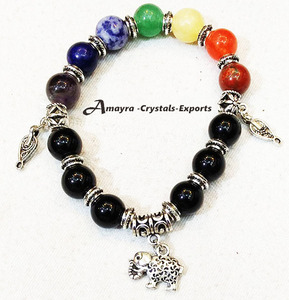 Pulsera de Obsidiana Negra con Piedras Preciosas Naturales, Amuleto de Pavo Real, Joyería de Ágata Hecha a Mano, Regalo Empresarial, Exportaciones de Cristales Amayra - Product Image 5