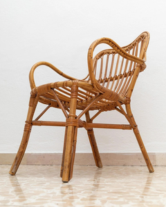 <b>Vintage</b> Bamboo Wicker Dining <b>Chair</b> Natural Woven Rattan Style <b>Chair</b> Rustic Handmade Dining Furniture for Kitchen Dining Room - Product Image 6