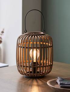 Handmade <b>Rattan</b> Bedside Table Lamp | Boho Dome Shape Night Light - Product Image 3