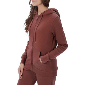 Factory Custom Lady Tracksuit <b>For</b> <b>Women</b> Crop <b>Top</b> Hoodie <b>Velvet</b> Jogger Set Zipper Track Suit Set - Product Image 6