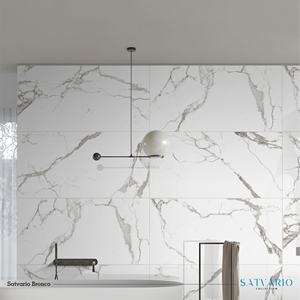 Carreaux de sol et de mur en porcelaine polie brillante blanche pleine masse 600x1200 pour intérieur d'appartement, aspect marbre - Product Image 5