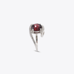 925 Sterling Silver Natural <b>Garnet</b> <b>Ring</b> Rhodium Plated OEM ODM Fine Jewelry - Product Image 1
