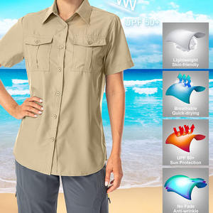 เสื้อเชิ้ตตกปลาทรงหลวมสำหรับผู้หญิง สีพื้นและขนาดปกติ ออกแบบใหม่ล่าสุดสำหรับผู้หญิง - Product Image 4