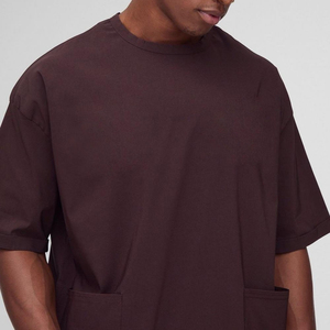 Wholesale Cotton Drop Shoulder Oversized Cropped Boxy Fit T <b>Shirt</b> Heavy Weight with Custom Logo Pattern - Product Image 4