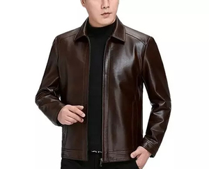 Mens Signature <b>Suede</b> Leather Hooded <b>Jacket</b> with Custom Front Logo Design Perfect for Contemporary Business Casual Use - Product Image 4