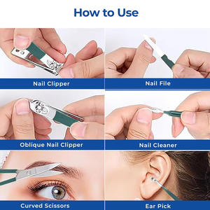 Manicure Pedicure Instruments <b>Set</b> with Zipper Bag High Quality Manicure Pedicure <b>Set</b> - Product Image 6