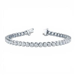 Bracelet tennis style Platinum Illusion à trois griffes - Product Image 1