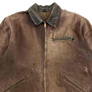 Veste en toile vintage délavée pour homme, style streetwear personnalisé, fermeture éclair, veste de travail en toile épaisse, vestes en jean pour homme - Product Image 2
