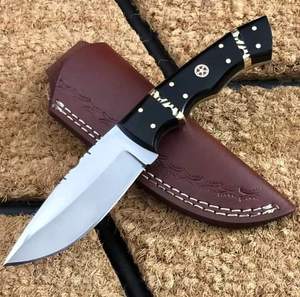 Couteau de chasse à lame fixe en acier inoxydable avec manche en résine, lame à pointe tombante de 20 cm - Product Image 3