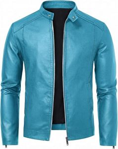 Blouson en cuir pour moto pour homme, en véritable peau de mouton, avec poches zippées, vêtement d'extérieur chaud pour l'hiver, logo personnalisé - Product Image 1
