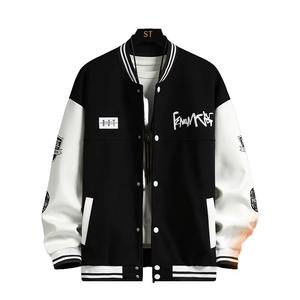 Chaqueta Varsity para Hombre al por Mayor, con Patrón de Letras, Mezcla de Lana, Primavera, Oversize, Transpirable, Estilo Urbano, Ropa Masculina, Chaqueta de Béisbol - Product Image 1