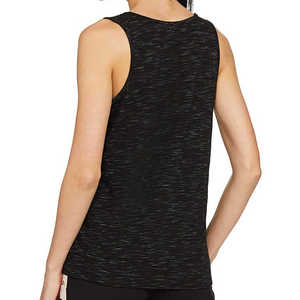 PEARIA INDUSTRY Women <b>Black</b> Knitted Scoop Neck <b>Tank</b> <b>Top</b> Breathable Casual Solid Style Polyester/Cotton Eco-Friendly Quick Dry - Product Image 2