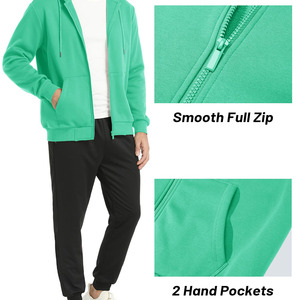 Sudadera con capucha a prueba de viento para hombre con logo personalizado, transpirable, de manga larga, básica, de mezcla de algodón para hombre - Product Image 4