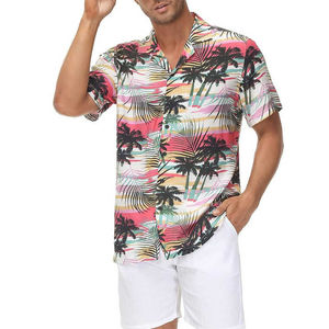 เสื้อฮาวายผู้ชายแบบขายส่ง OEM ผลิตตามสั่ง ทรงหลวม แขนสั้น สไตล์ลำลองสำหรับชายหาดและรีสอร์ท เสื้อฮาวายผู้ชายสำหรับฤดูร้อน - Product Image 2