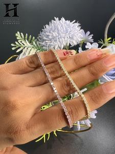 Pulsera de tenis de lujo con diamantes cultivados en laboratorio de corte redondo, pulsera clásica de eslabones brillantes al por mayor - Product Image 1