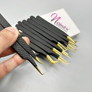 ชุดแหนบต่อขนตาสแตนเลสขายดี  เคลือบผงสีดำ ชุบทองพลาสมา ปลายแหลม น้ำหนักเบา - Product Image 5