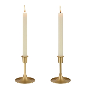 Support à bougies double en fer poli doré au design tendance pour l'accentuation des couloirs, la décoration de Noël, les événements d'anniversaire et les cadeaux - Product Image 5