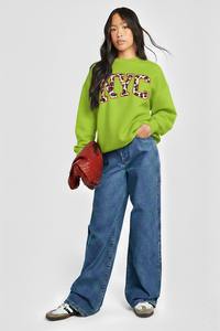 Nouveau sweat-shirt à capuche imprimé sur mesure bicolore, col ras du cou, respirant, élégant, vert lime, printemps-hiver, pour femme, avec badge frontal - Product Image 2