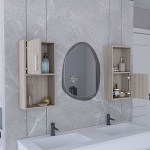 OBA 2-Piece Wall Mounted Bathroom Medicine Cabinet with <b>Open</b> and Closed <b>Storage</b> Furniture Product - Product Image 4