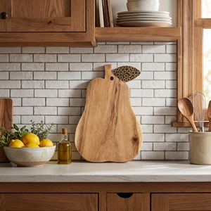Plateau de service artisanal en bois de Suar de qualité alimentaire avec incrustation de bambou noir, petit plateau naturel non verni, artisanat balinais, cadeau en bois, art. - Product Image 3