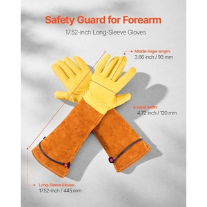 Professional Genuine Cow Leather Gardening <b>Gloves</b> Unisex Planting Gardening Safety <b>Gloves</b> - Product Image 6