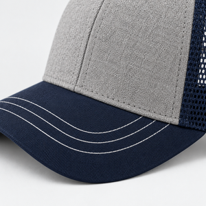 Casquette Trucker Snapback Ajustable à 6 Panneaux avec Coutures Contrastantes, Visière Courbée, Maille Respirante – Casquettes Personnalisables - Product Image 4