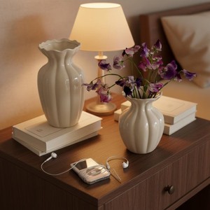 <b>Ceramic</b> Tabletop <b>Vase</b> Matte Finish Minimalist Design 8-16 Inches Height 4-8 Inches Width Exquisite Durable Flower Holder - Product Image 6