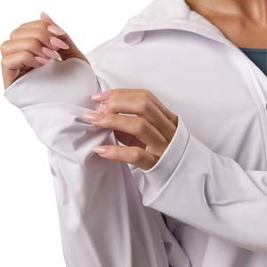 <b>White</b> Windbreaker <b>Jacket</b> <b>Women</b> Lightweight Full Zip Hooded Outerwear Breathable Running Training Coat Casual Activewear - Product Image 5