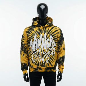 ผู้ผลิตเสื้อฮู้ดดี้สตรีทแวร์โอเวอร์ไซส์ผ้าฝ้ายหนานุ่มประดับเพชรเทียมสไตล์ดิสเทรส งานปักคุณภาพสูง - Product Image 1