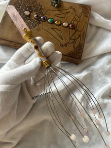 คริสตัลยุโรปไม้กายสิทธิ์ธรรมชาติแกะสลักกุหลาบควอตซ์สำหรับบรรเทาความเครียดผ่อนคลายสุขภาพฮวงจุ้ยสไตล์หัวนวด - Product Image 3