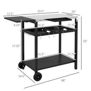 Carrello Pieghevole in Acciaio per Esterni, Carrello Bar per Campeggio, Barbecue, Spiaggia, Escursionismo, Giardino, Attrezzi per Bambini, Carrello Pieghevole - Product Image 3