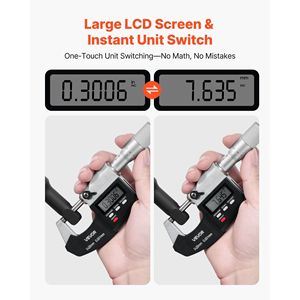 Ultra-Precision Digital <b>Micrometer</b> Set 0-1 Inch Measuring Range 0.00005" Resolution 0.0001 Accuracy LCD" - Product Image 3