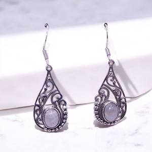 925 Sterling Silver Elegant Hollow Designer Handmade Dangle Drop <b>Hook</b> <b>Earrings</b> Natural Amethyst Gemstone Jewelry Women's <b>Earring</b> - Product Image 2