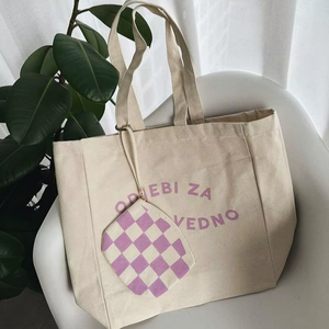 กระเป๋าผ้าแคนวาสพิมพ์ลายตามสั่ง กระเป๋าสะพายผ้าแบบใช้ซ้ำได้ เป็นมิตรกับสิ่งแวดล้อม กระเป๋าช้อปปิ้ง กระเป๋าเดินทาง กระเป๋าใส่ของไปโรงเรียน - Product Image 1