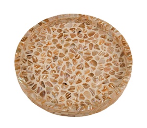 ถาดเสิร์ฟอาหารสไตล์อเมริกันพร้อมแผ่นรองจานฝังมุกถาดใส่กาแฟขนาด14X10นิ้วทรงกลมงานฝีมือที่อยู่ - Product Image 1