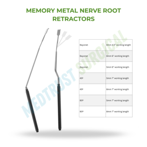 Retractores de Nervios Metálicos de Memoria (Memory Metal) de 8mm y 5mm, Instrumento Quirúrgico Neuroespinal para Retracción de Nervios Lumbares y Cervicales - Product Image 2
