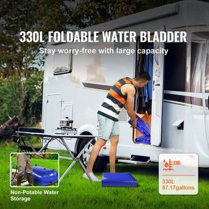 Serbatoio d'Acqua per Camper da 330L/87 Galloni, Grande Capacità, Contenitore Pieghevole in PVC Blu 1000D, Accessori Interni - Product Image 2