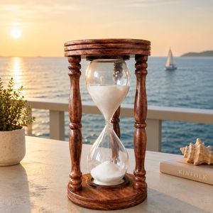 Sablier Art Déco Nautique en Bois/Polissage Naturel Fait Main Blanc Qualité Supérieure pour un Chronométrage Précis Moulage Vente en Gros - Product Image 4