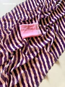 Beautiful Top Quality Satin Georgette with Floral Digital Print & Swarovski Cut-work Border <b>Saree</b>-<b>Blouse</b> Woman Fashion - Product Image 6